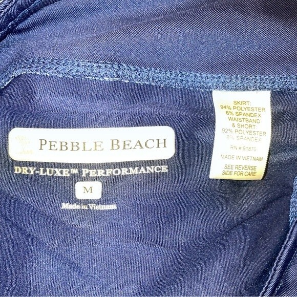 Pebble Beach Dry-Luxe Performance Navy Floral Golf Tennis Skort Skirt Size M - Picture 9 of 9